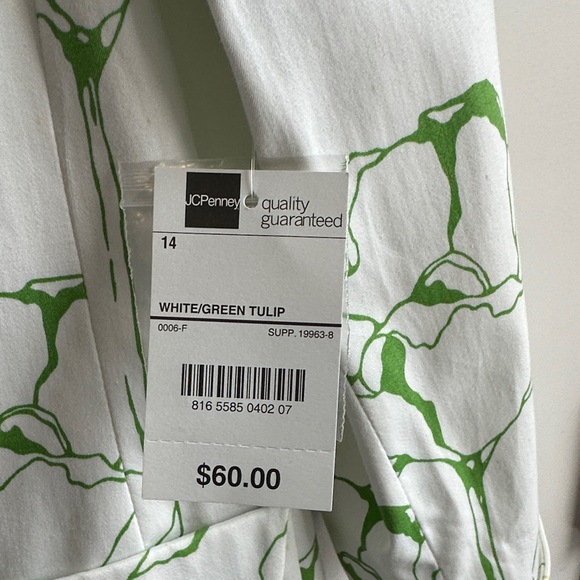 Worthington White and Green Patterned Lined Blazer - Picture 3 of 7